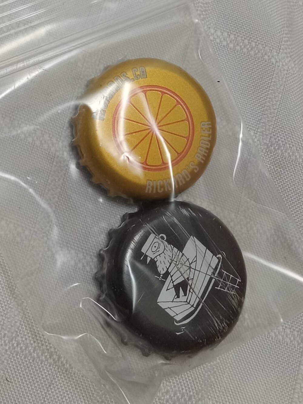 Set of two handmade pins made with glass bottle caps